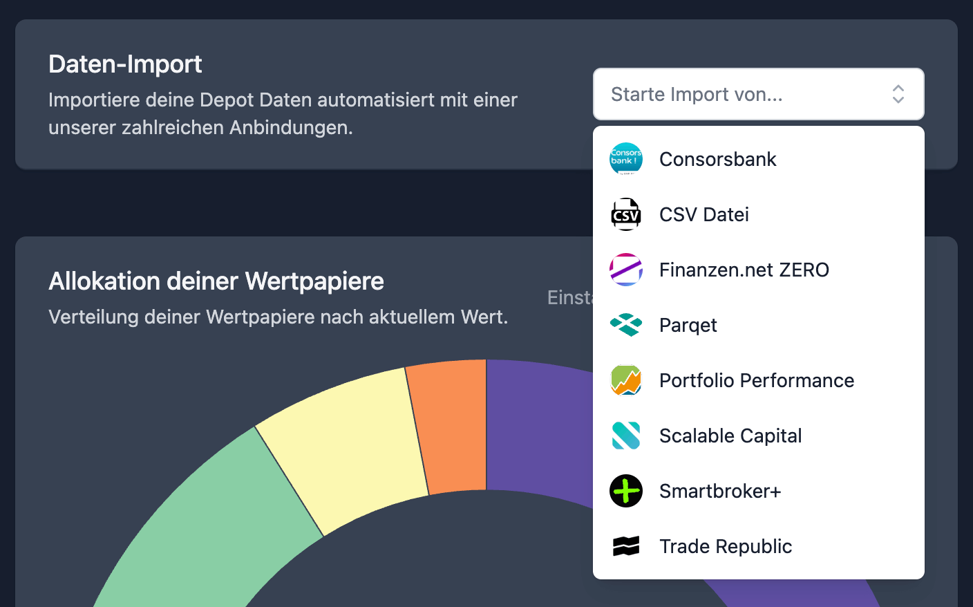Depot Import von Smartbroker+ und Finanzen.net ZERO